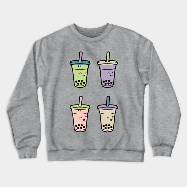 Cute Kawaii Bubble Tea - 4 Flavors Crewneck Sweatshirt by BobaTeaMe